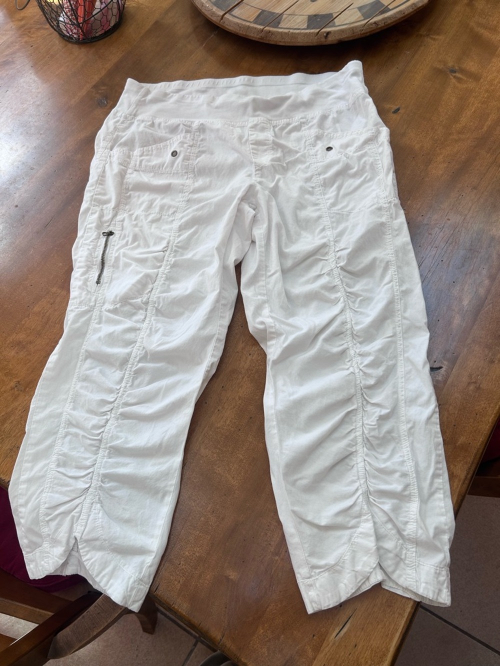 Women's White XCVI wearables Cropped Cargo Pants